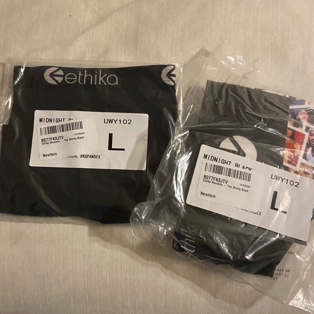 2 pairs of large Ethika boy shorts.